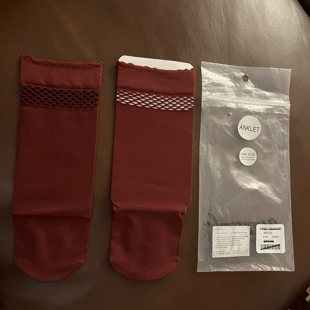 Maroon free people anklet brand new socks
